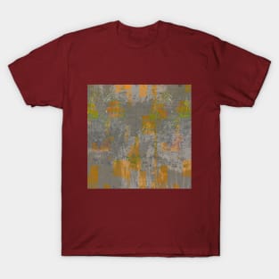 Grey and Orange textured T-Shirt